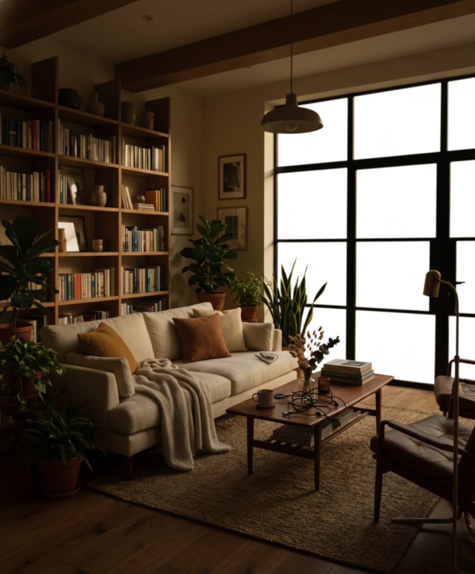 Living room before enhancement